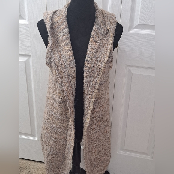 Cynthia Rowley Long Hooded Sweater Vest  Size L - Picture 1 of 10